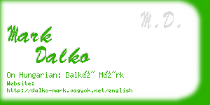 mark dalko business card